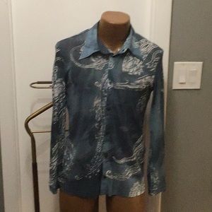 Just Cavalli mens sheer shirt euro size 54 fits US Size S/M vintage condition 96